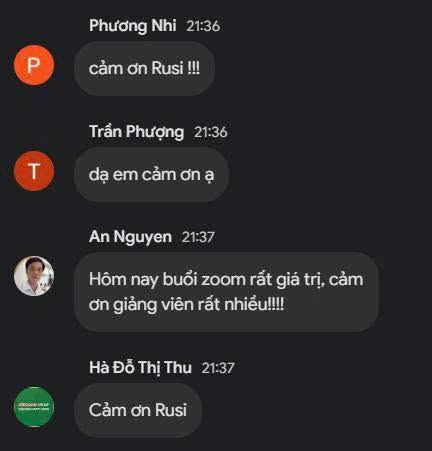 Phản hồi học viên 1